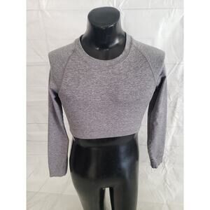 Women's Top; Gray Long Sleeve Crop Top (Brand Unknown) - S?